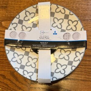 Mainstays Mix & Match salad plates - grey flannel - pack of 4